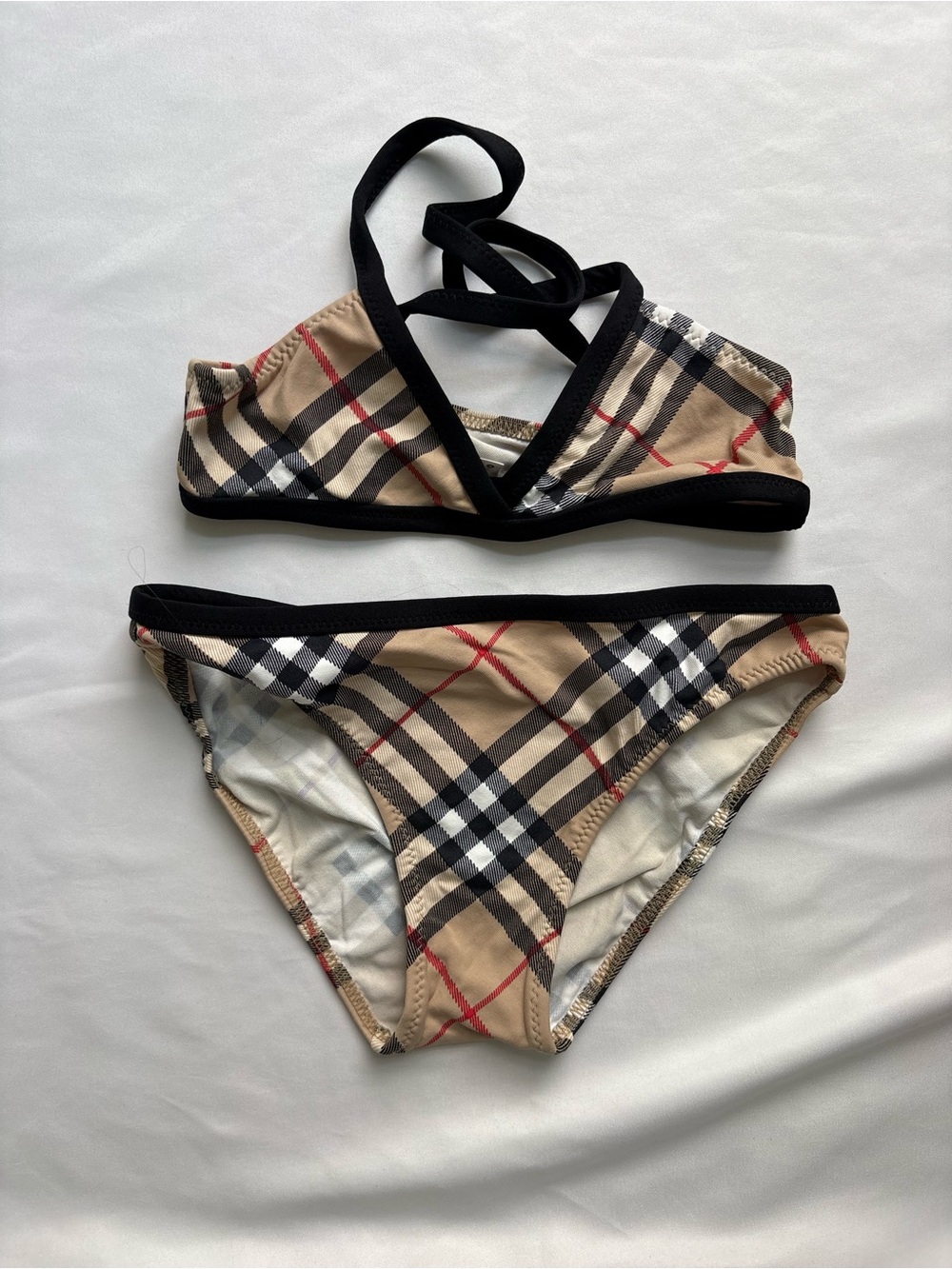 Burberry Girls Classic Check Bikini with Black Trim